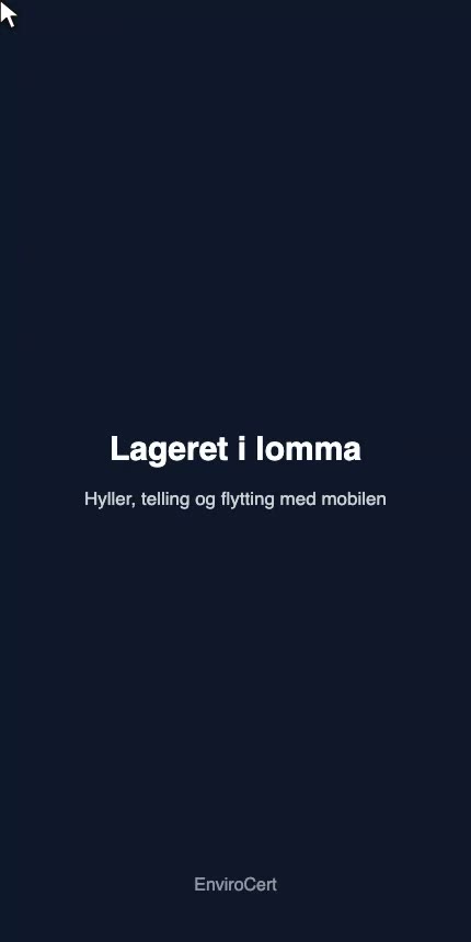 Lageret i lomma: hyller, telling og flytting